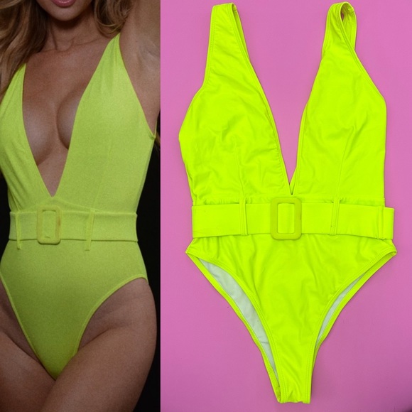 Swim Neon One Piece Swimsuit With Belt Poshmark